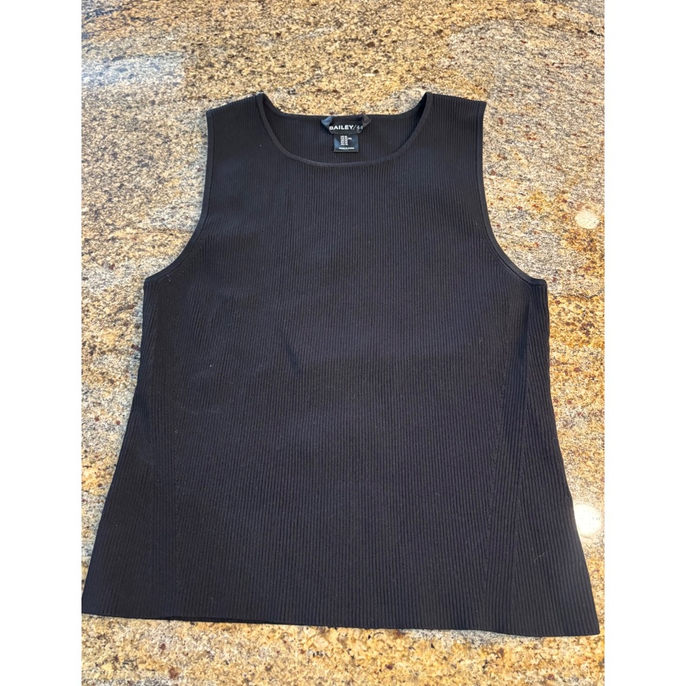 BAILEY 44‎ Black Ribbed Sleeveless Tank Top Women's XL Layering Top Casual